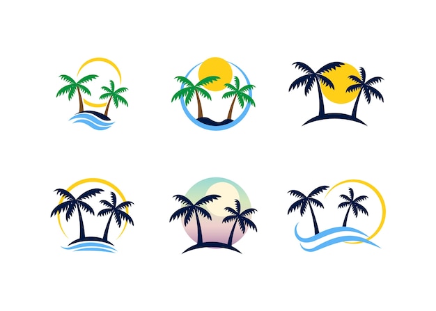 夏の休日のデザインラベル、ビーチのロゴ。