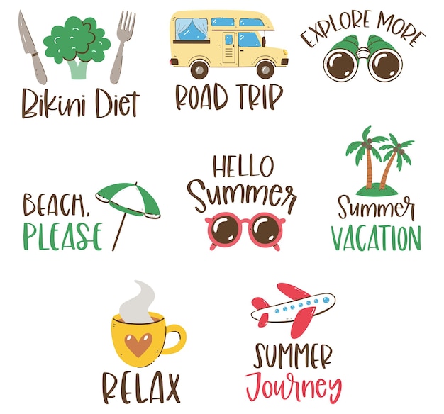 Vector summer holidays labels1