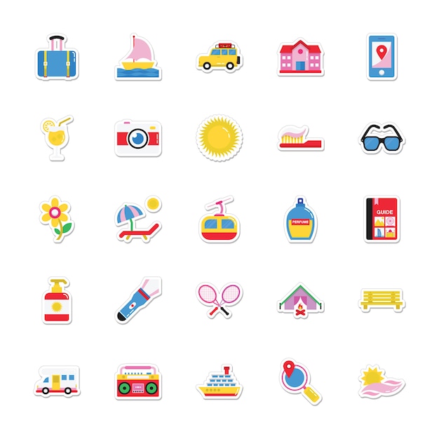 Vector summer and holidays stickers