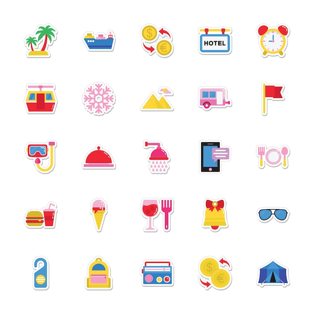 Vector summer and holidays stickers