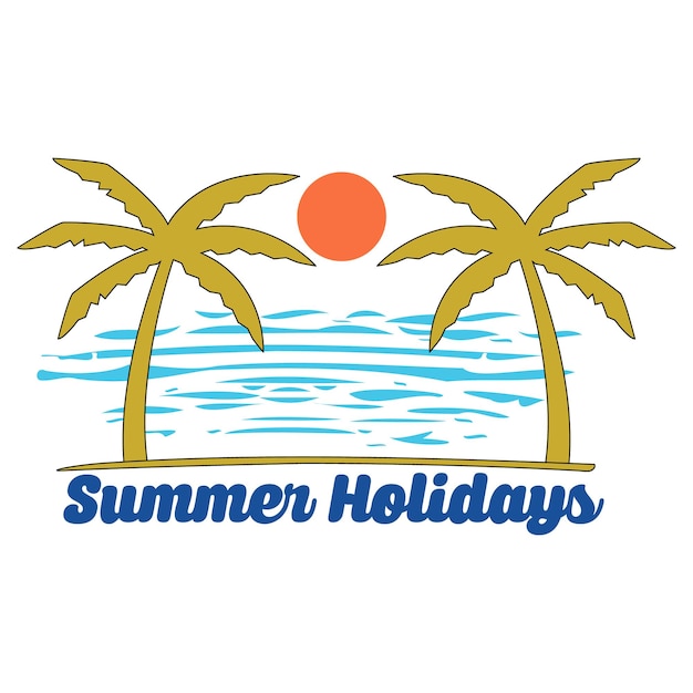 Summer Holidays Tshirt Design Vector Illustration