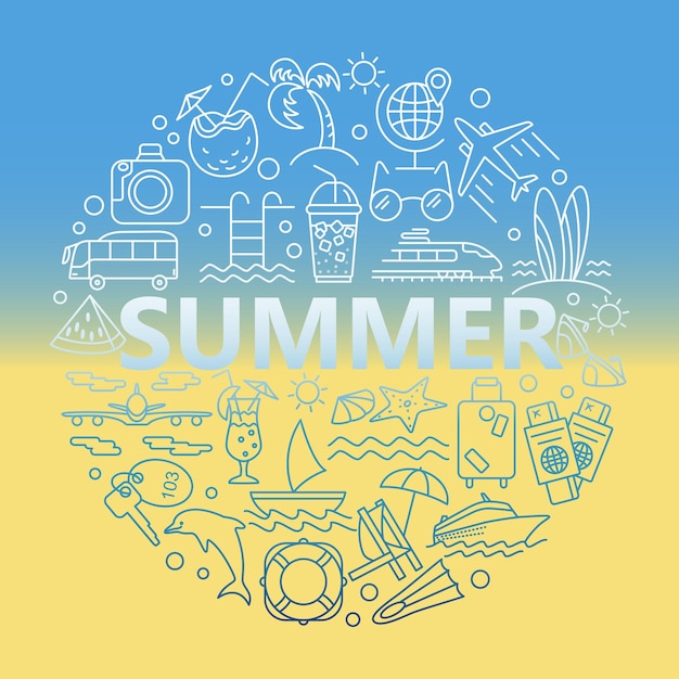 Summer Icons and Beach Icons