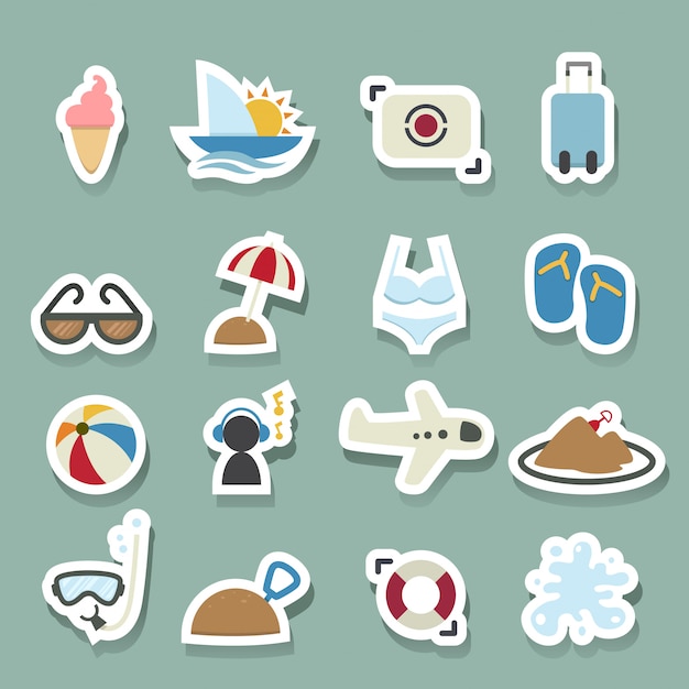 Summer icons set