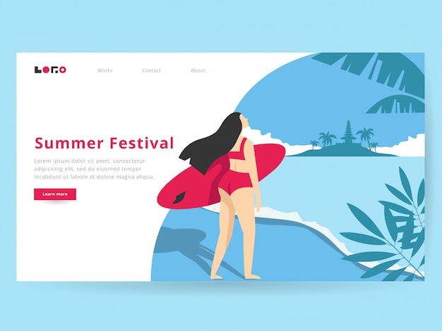 Summer Illustration for landing page