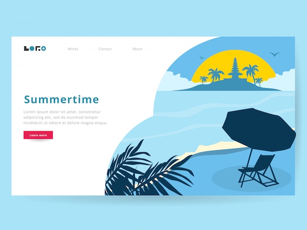 Summer Illustration for landing page