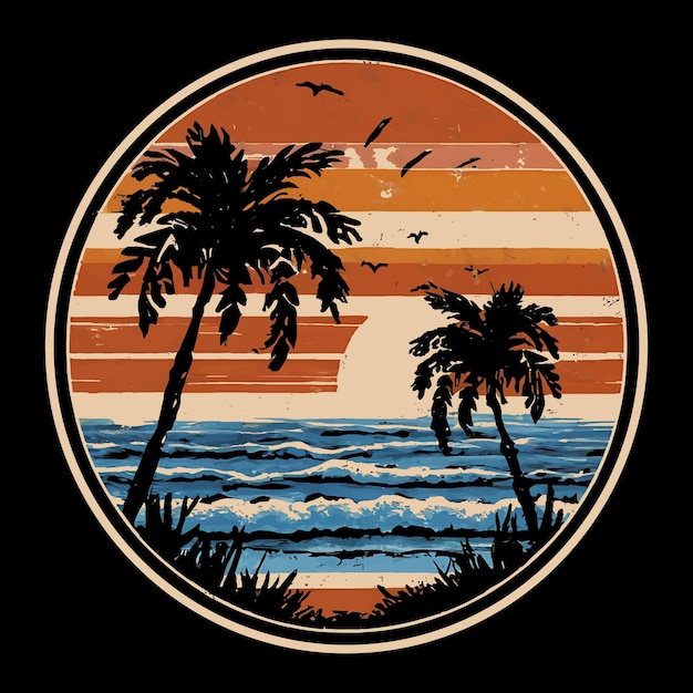 Summer illustration T shirt design