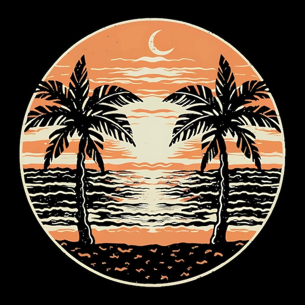 Summer illustration T shirt design