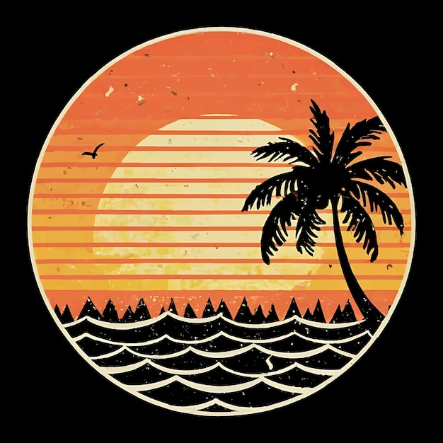 Summer illustration T shirt design