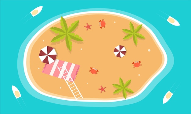 Summer illustration vector day for summer time background and summer vibes tropical beach background