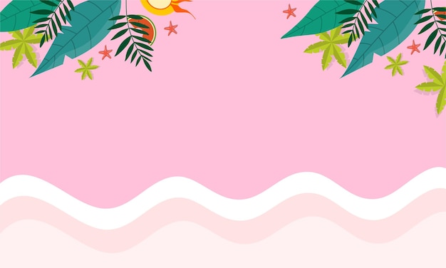 Summer illustration vector day for summer time background and summer vibes tropical beach background