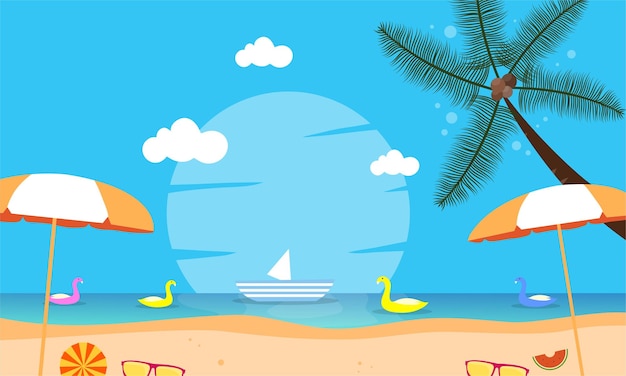 Summer illustration vector day for summer time background and summer vibesx9