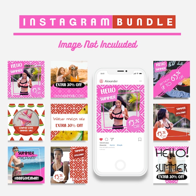 Summer instagram fashion story template
