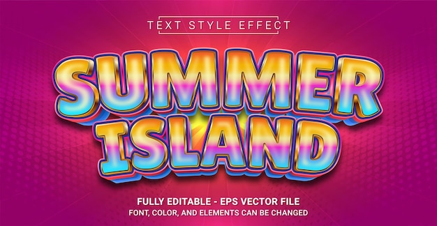 Summer Island-tekststijleffect Bewerkbare grafische tekstsjabloon