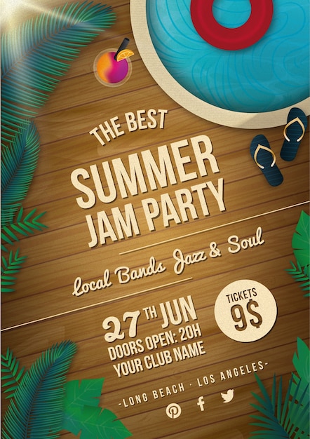 Summer jam partij poster