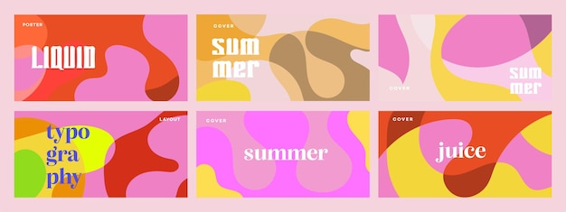 Summer Juice Typography Vloeibare poster bedekt Layout Design