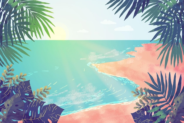 Vector summer landscape - background for zoom