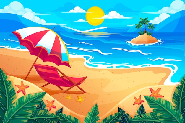 Vector summer landscape background for zoom