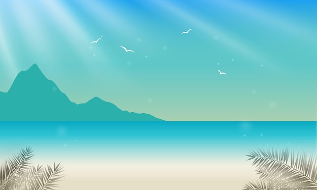 Vector summer landscape background for zoom