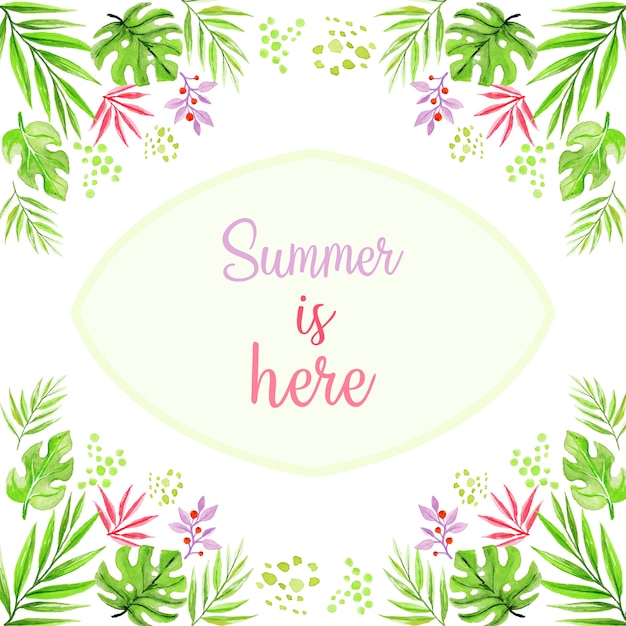 Summer leaves border background