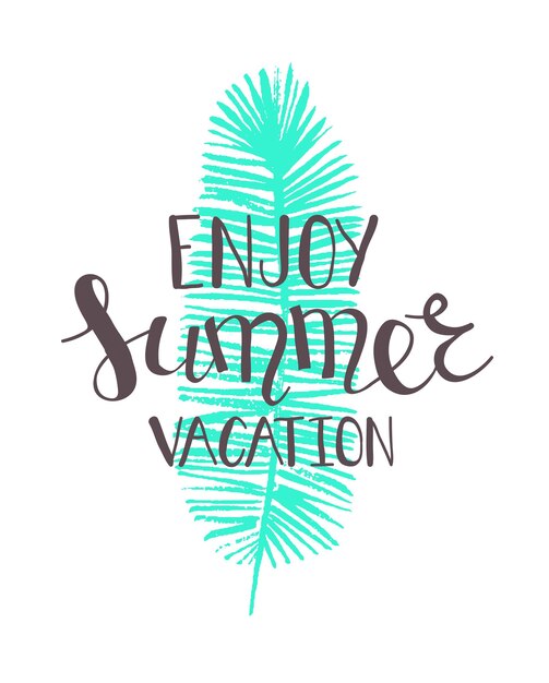 Vector summer lettering .bright phrases about the summer, the sun and vacation. hand-drawn caligraphy is ideal for flyers, postcards, labels and unique designs. vector