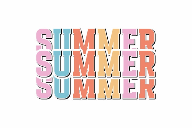 Summer lettering typography t shirt design