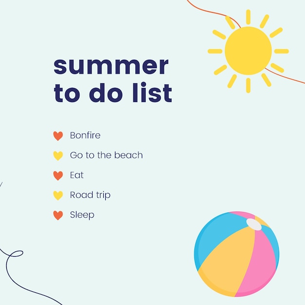 summer to do list design