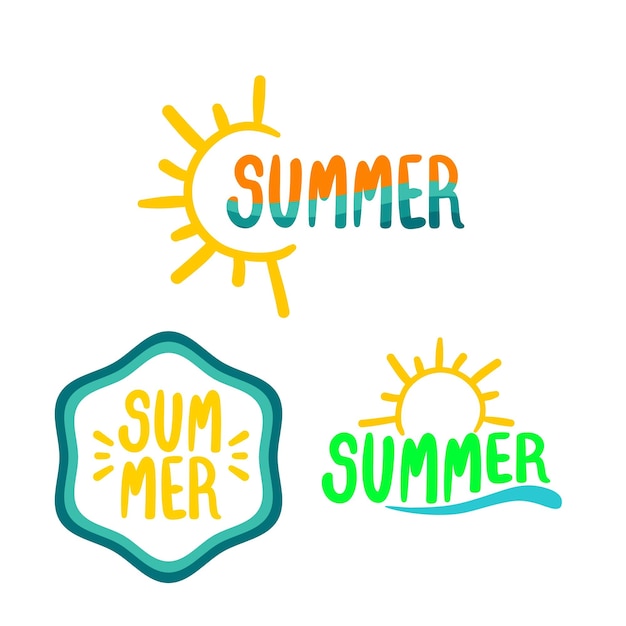 summer logos in different styles