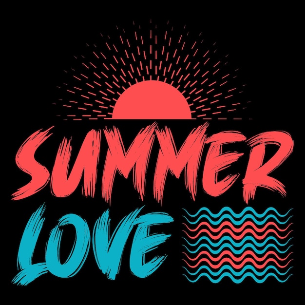 Vector summer love vector illustration tshirt design