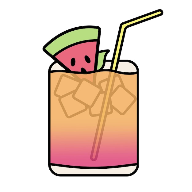 Summer mixed cocktail with watermelon