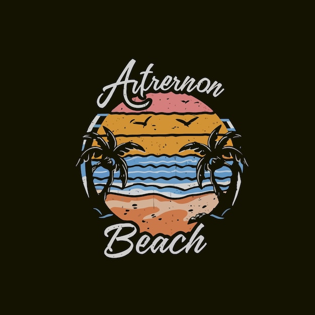 Summer morning beach sunset tshirt design
