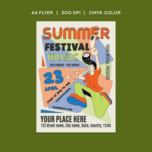 Vector summer music festival flyer