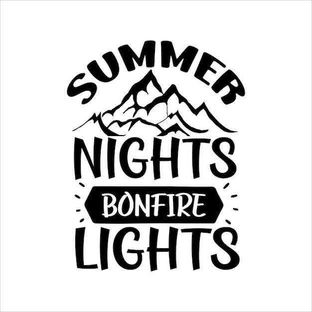 Vector summer nights bonfire lights svg