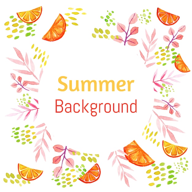 Summer orange slice frame