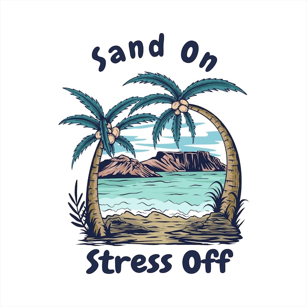 여름 낙원 해변 인용 t 셔츠 디자인