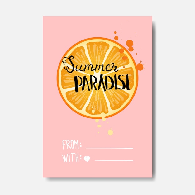 summer paradise orange postcard 