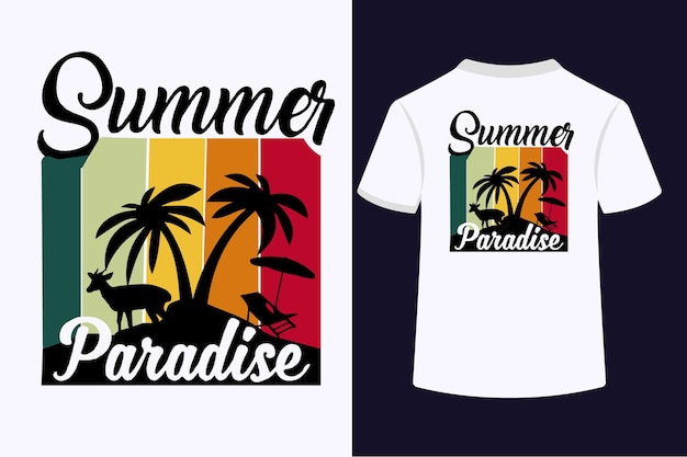 Summer Paradise Typography TShirt Design