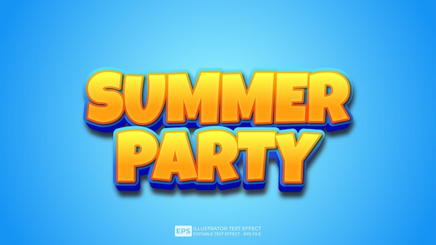 Summer party 3d editable text effect font