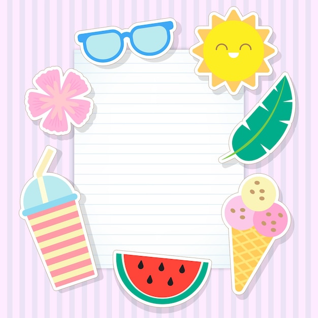 Summer party cute stickers collection