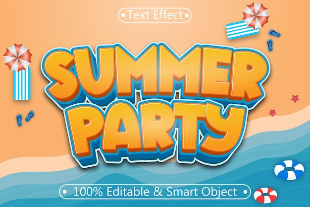 Summer Party editable 3 dimension Emboss Modern style