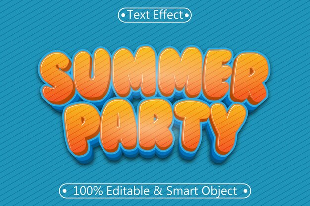 Summer party редактируемое трехмерное тиснение в современном стиле