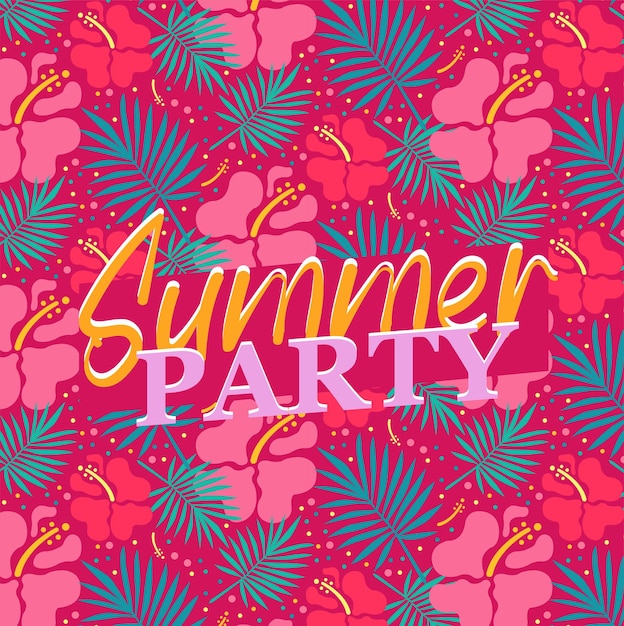 Vector summer party flowers