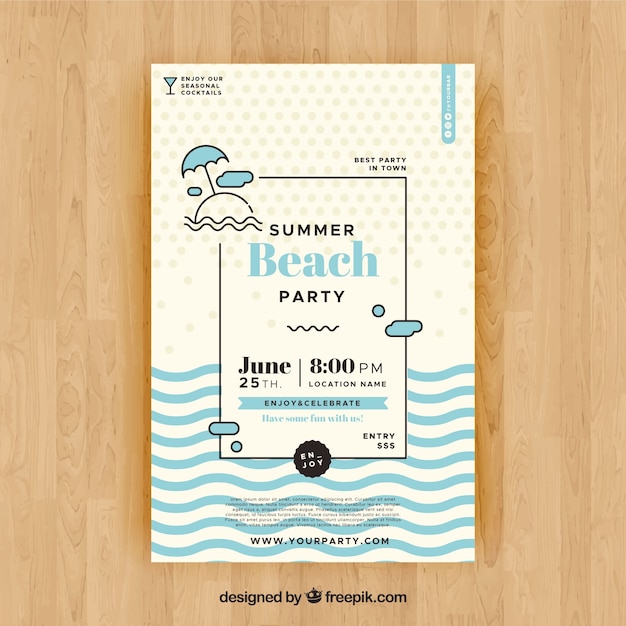 Vector summer party flyer to celebrate season