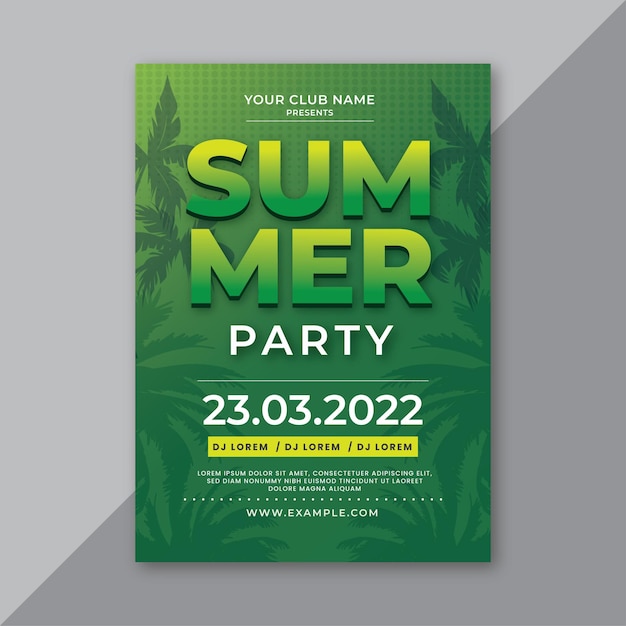 Summer party flyer template 2022