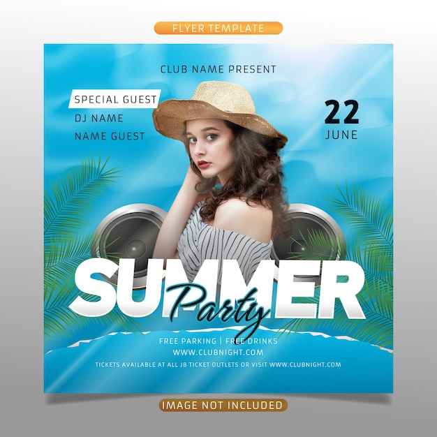 Summer party flyer template