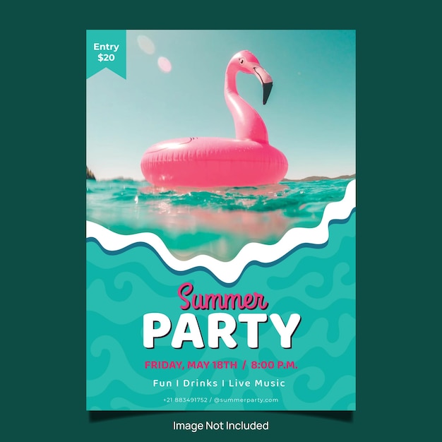 Vector summer party flyer templated design