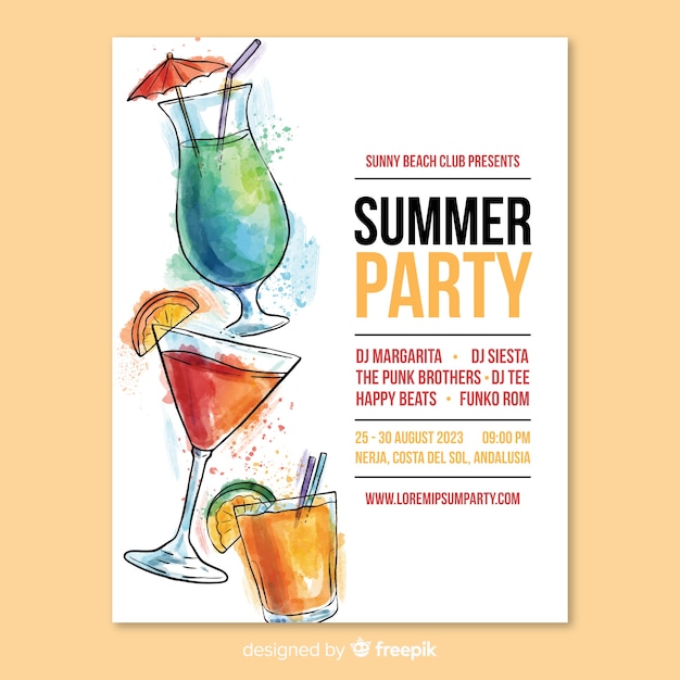 Vector summer party flyer