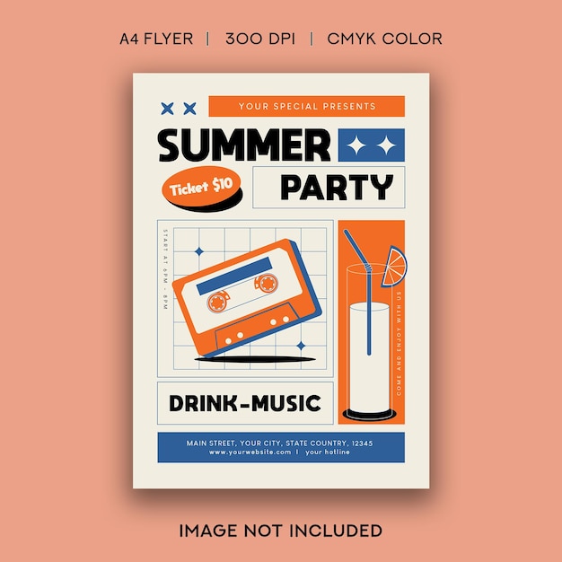 Vector summer party flyer