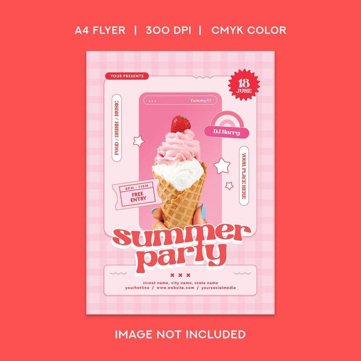 Vector summer party flyer