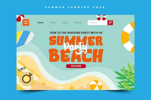 summer party graphic template easy to customize simple and elegant design