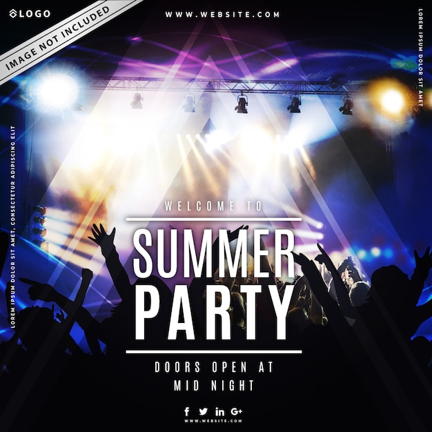 Modello di poster di musica summer party